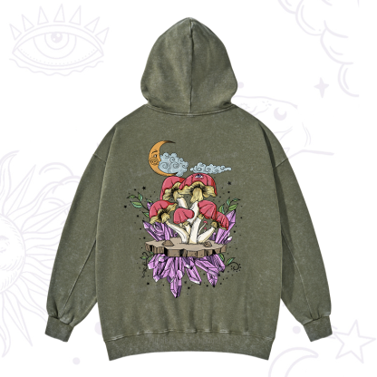 Purplehecate Fantasy Mushroom Washed Hoodie