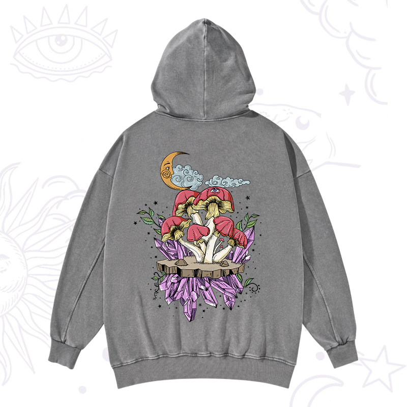 Purplehecate Fantasy Mushroom Washed Hoodie