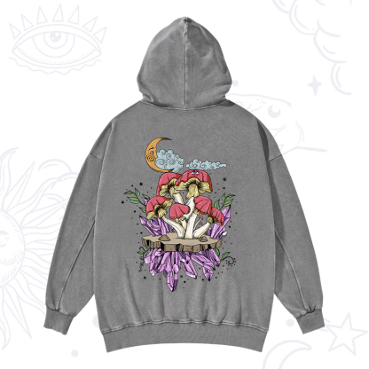 Purplehecate Fantasy Mushroom Washed Hoodie