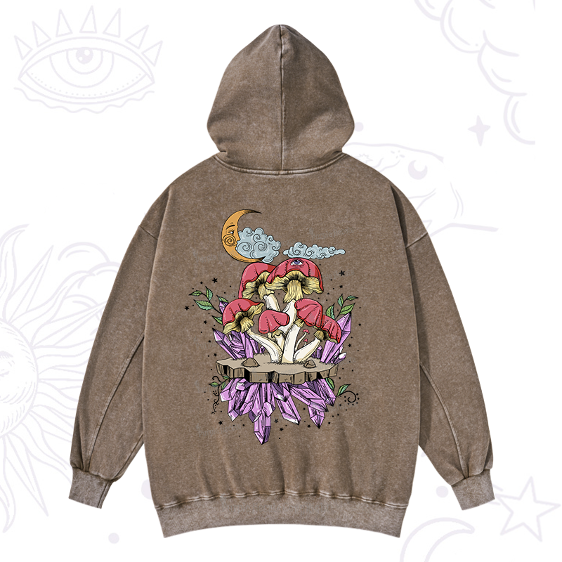 Purplehecate Fantasy Mushroom Washed Hoodie