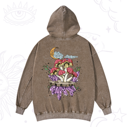 Purplehecate Fantasy Mushroom Washed Hoodie