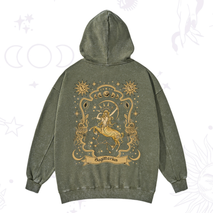 Purplehecate Sagittarius' Astral Mirage Zodiac Washed Hoodie