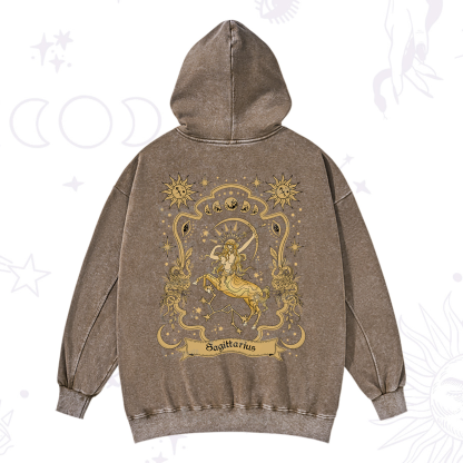 Purplehecate Sagittarius' Astral Mirage Zodiac Washed Hoodie