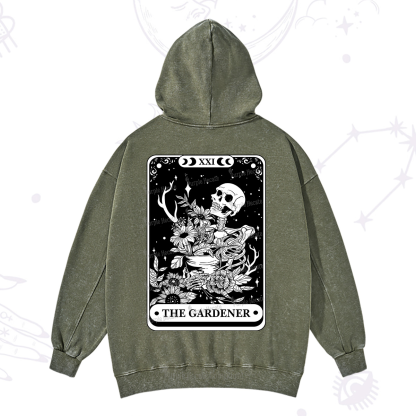 Purplehecate The Gardener Tarot Card Washed Hoodie