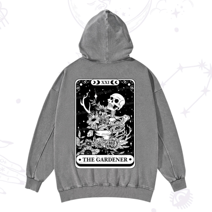 Purplehecate The Gardener Tarot Card Washed Hoodie