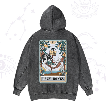 Purplehecate The Lazy Bones Tarot Washed Hoodie