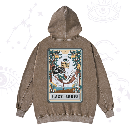 Purplehecate The Lazy Bones Tarot Washed Hoodie