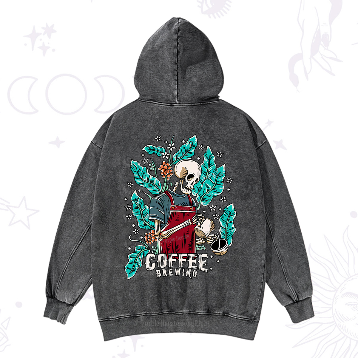 Purplehecate Coffee Brewing Washed Hoodie