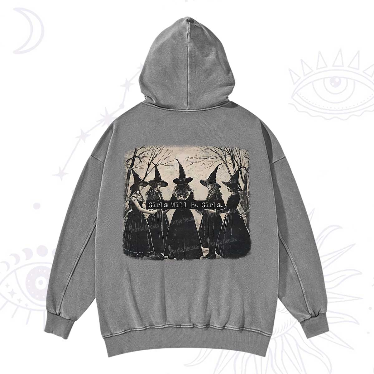 Purplehecate Girls Will Be Girls Witch Washed Hoodie