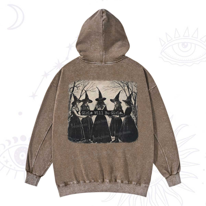 Purplehecate Girls Will Be Girls Witch Washed Hoodie