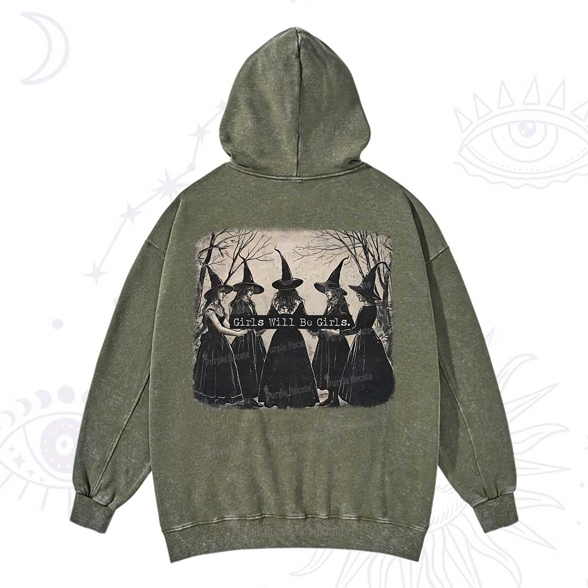 Purplehecate Girls Will Be Girls Witch Washed Hoodie