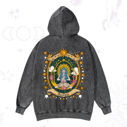 Purplehecate Scorpio Celestial Charm Zodiac Washed Hoodie