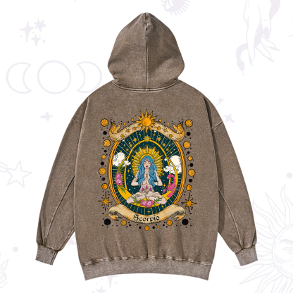 Purplehecate Scorpio Celestial Charm Zodiac Washed Hoodie