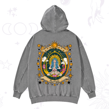 Purplehecate Scorpio Celestial Charm Zodiac Washed Hoodie