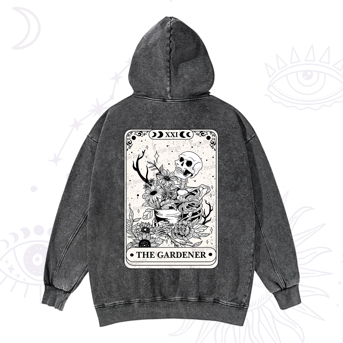 Purplehecate The Gardener Tarot Washed Hoodie