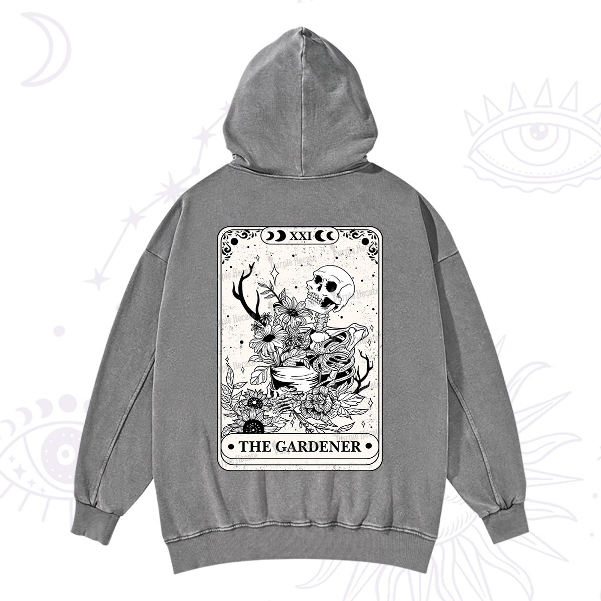 Purplehecate The Gardener Tarot Washed Hoodie
