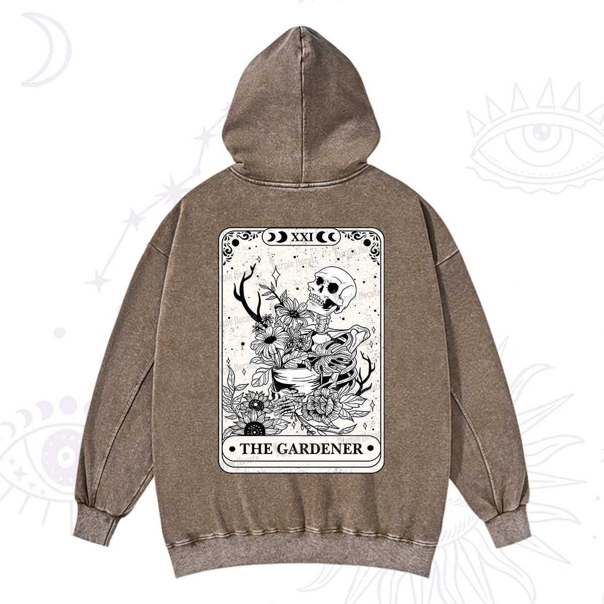 Purplehecate The Gardener Tarot Washed Hoodie