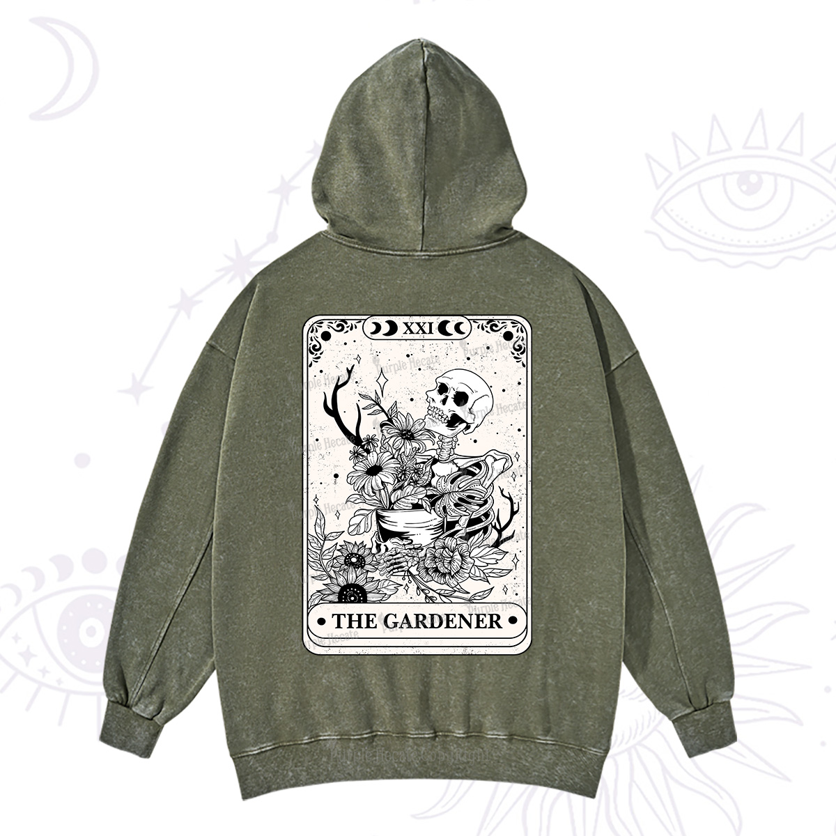 Purplehecate The Gardener Tarot Washed Hoodie