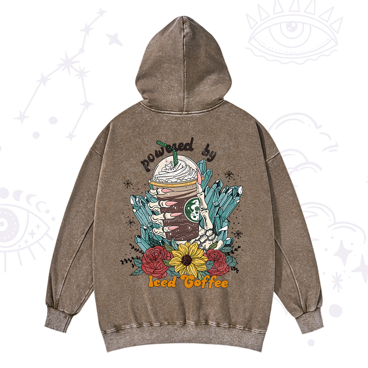Purplehecate Powered By Ice Coffee Washed Hoodie
