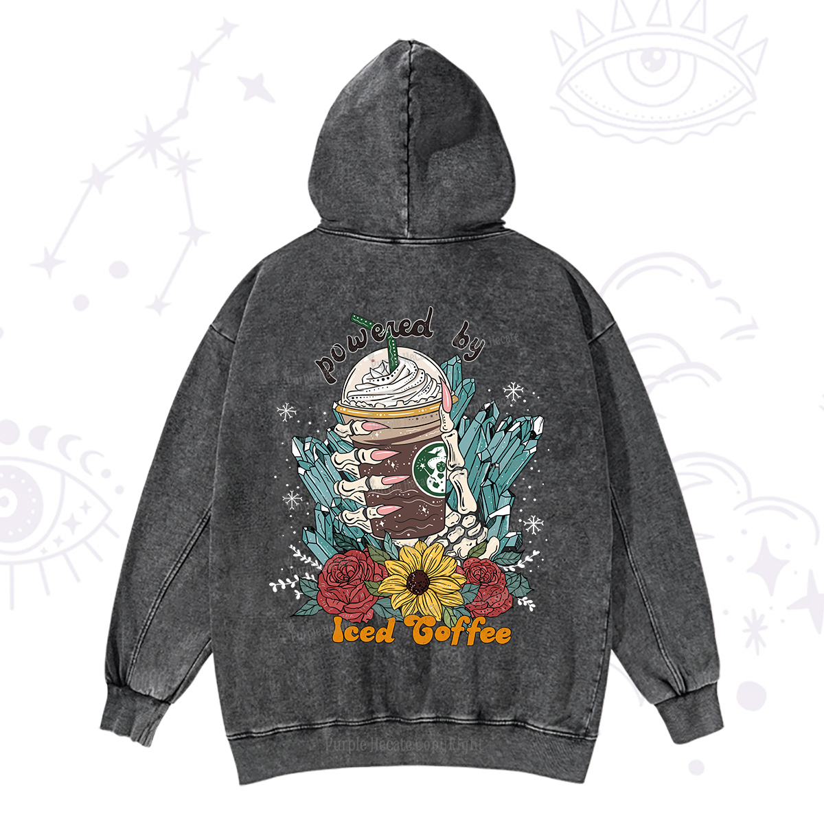 Purplehecate Powered By Ice Coffee Washed Hoodie