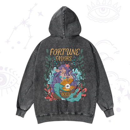 Purplehecate Fortune Favors The Bold Washed Hoodie