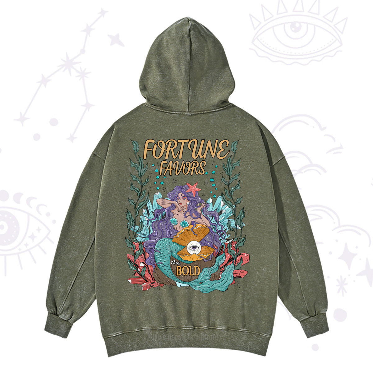 Purplehecate Fortune Favors The Bold Washed Hoodie