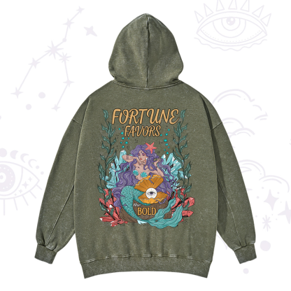 Purplehecate Fortune Favors The Bold Washed Hoodie