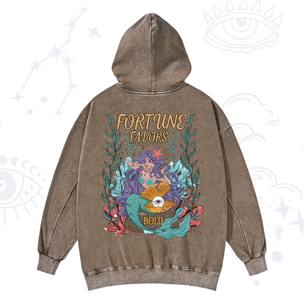 Purplehecate Fortune Favors The Bold Washed Hoodie