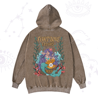 Purplehecate Fortune Favors The Bold Washed Hoodie