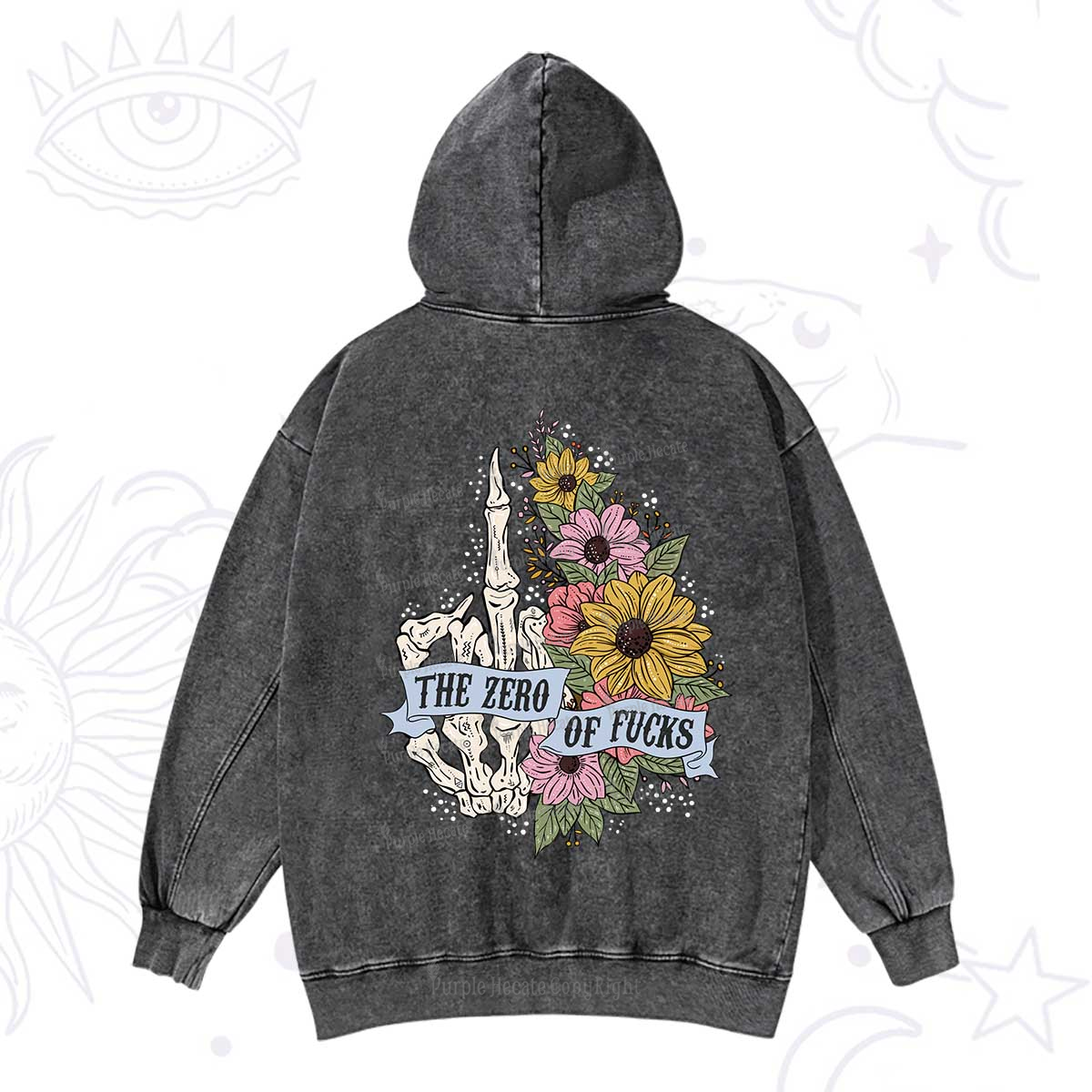 Purplehecate The Zero Of Fucks Washed Hoodie