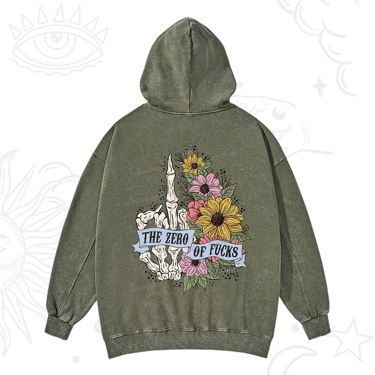 Purplehecate The Zero Of Fucks Washed Hoodie