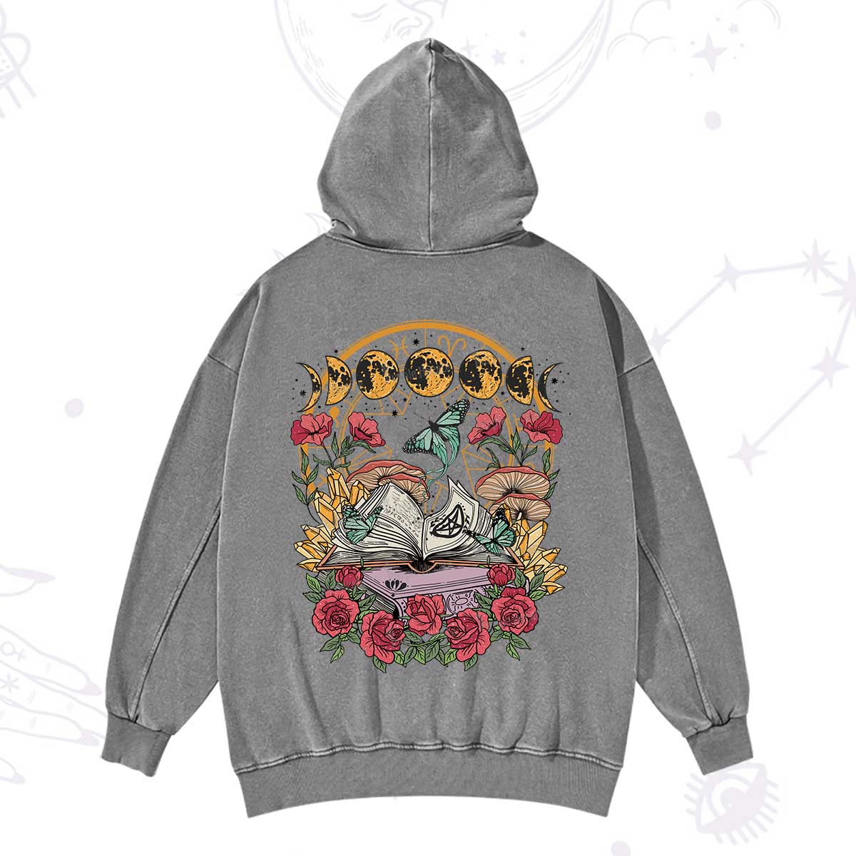 Purplehecate Witchy Book Washed Hoodie