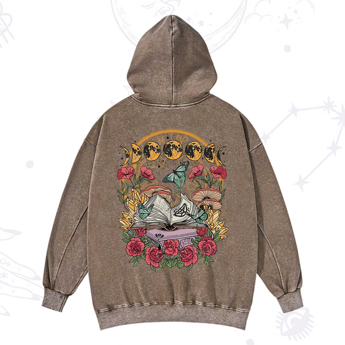 Purplehecate Witchy Book Washed Hoodie