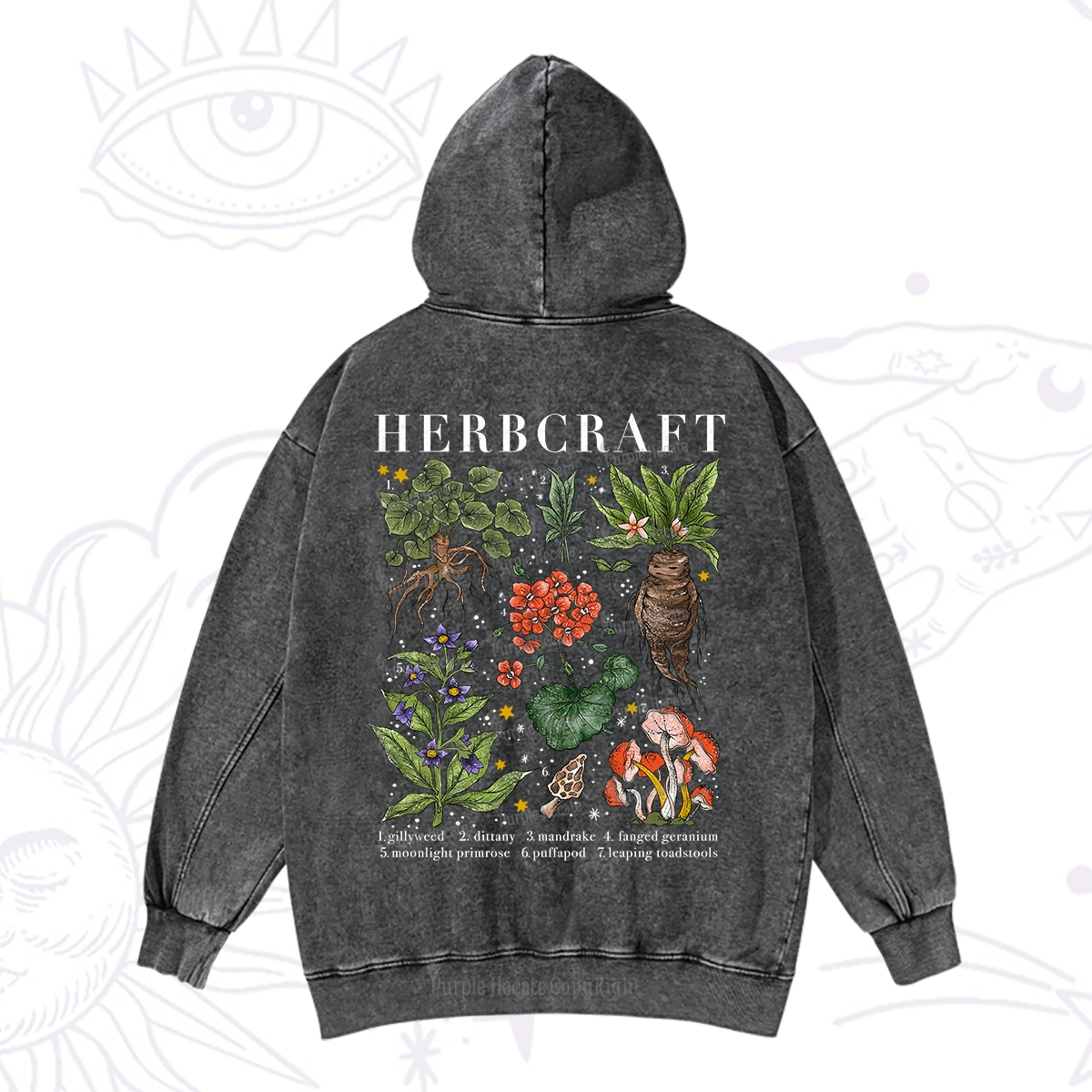 Purplehecate Magical Herbcraft Washed Hoodie