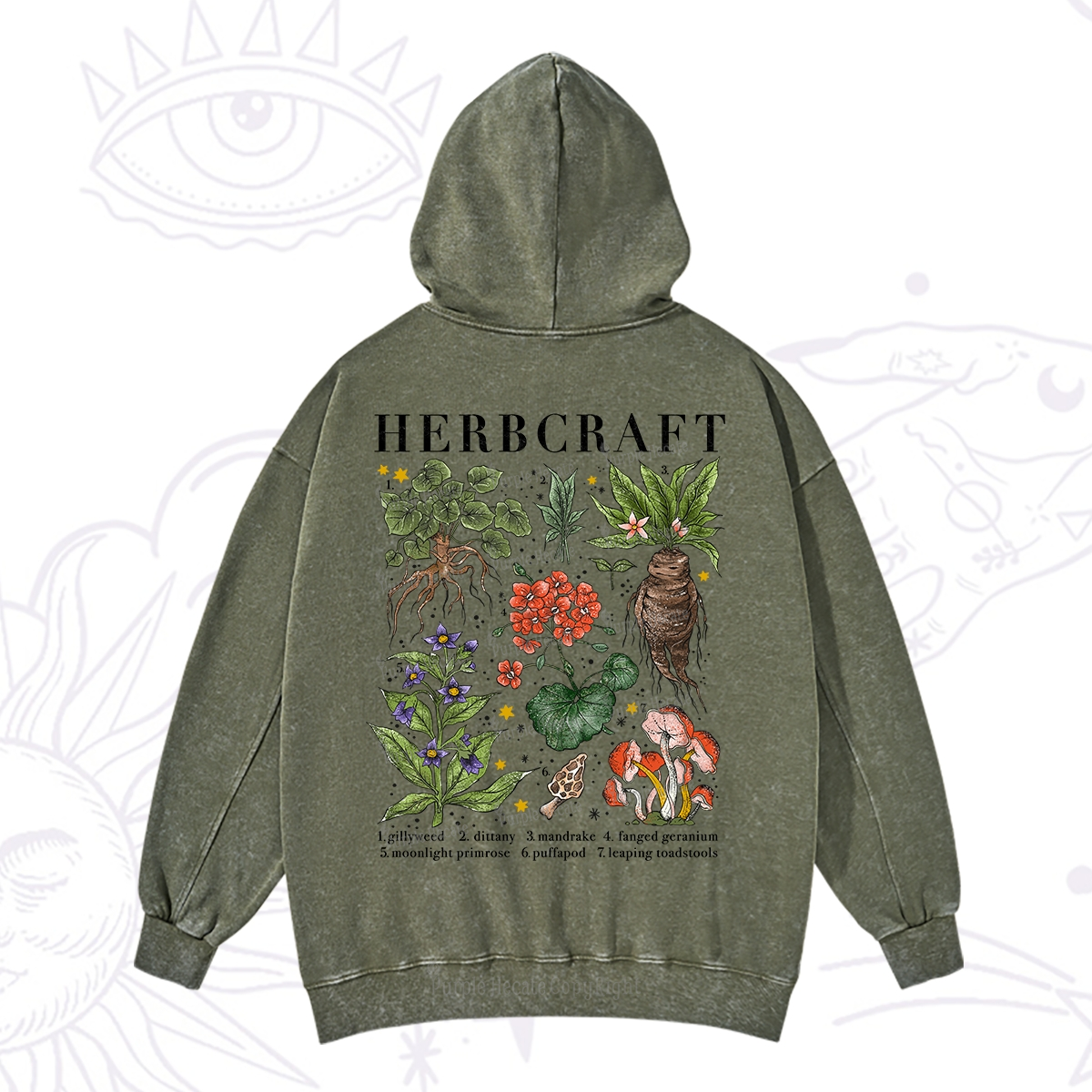 Purplehecate Magical Herbcraft Washed Hoodie