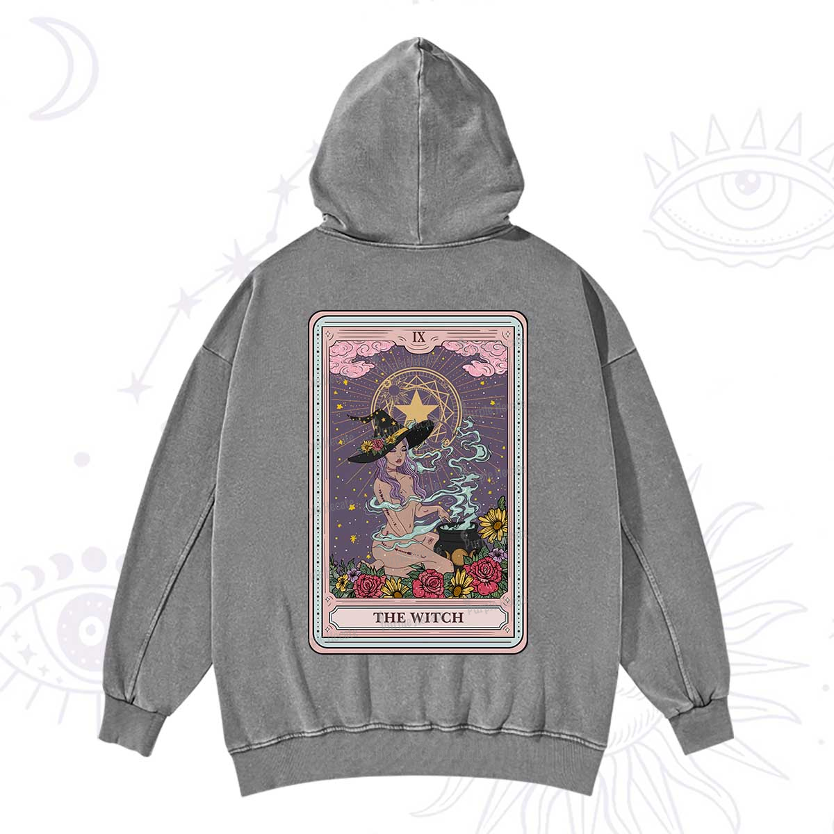 Purplehecate The Witch Tarot Washed Hoodie
