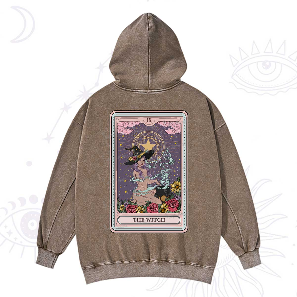 Purplehecate The Witch Tarot Washed Hoodie