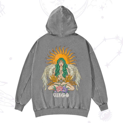 Purplehecate Sun Guardian Of Virgo Zodiac Washed Hoodie