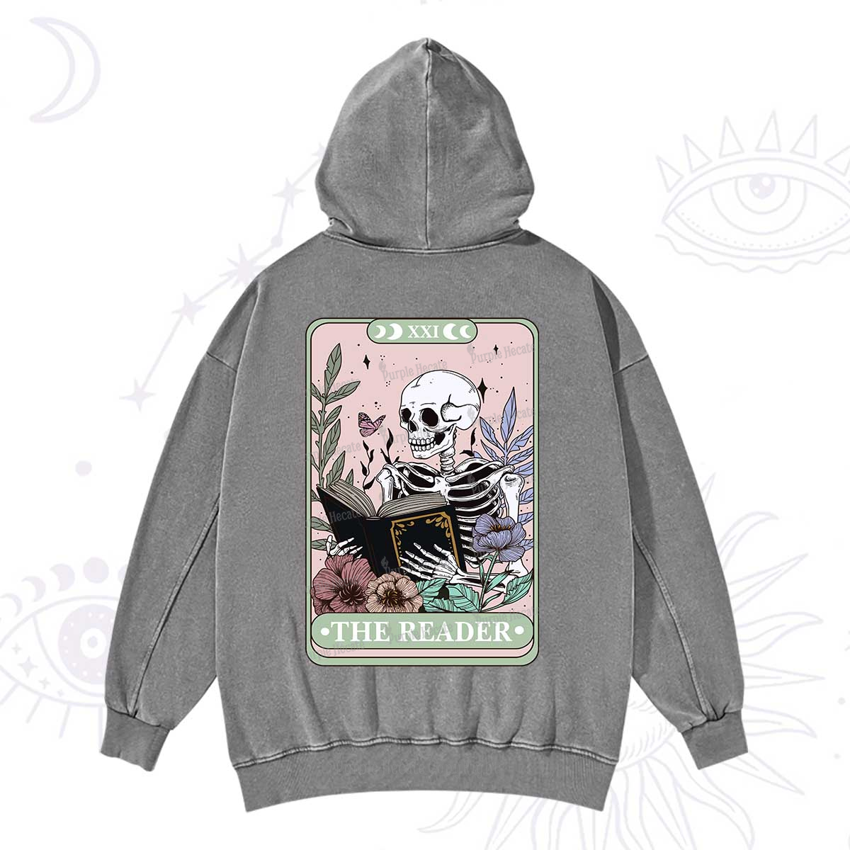 Purplehecate The Reader's Tarot Washed Hoodie