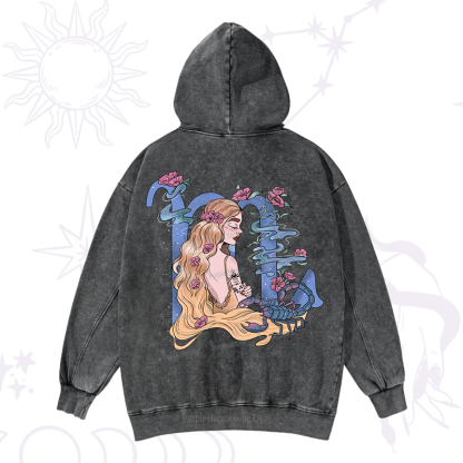 Purplehecate Scorpio In Astrology Zodiac Washed Hoodie