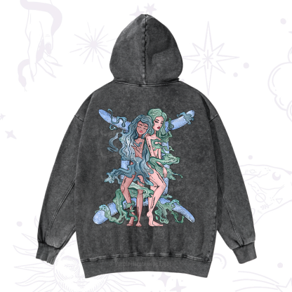 Purplehecate Gemini In Astrology Zodiac Washed Hoodie