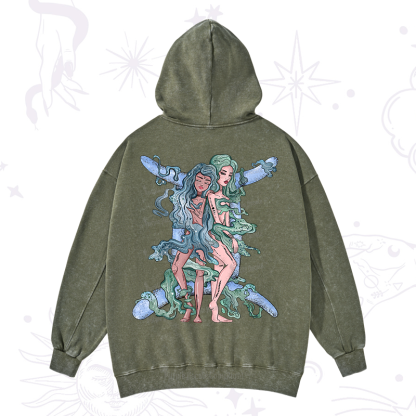 Purplehecate Gemini In Astrology Zodiac Washed Hoodie