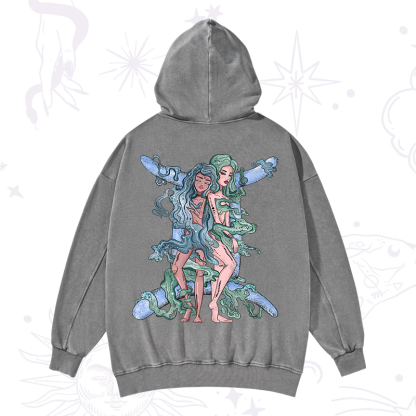 Purplehecate Gemini In Astrology Zodiac Washed Hoodie