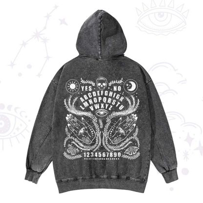 Purplehecate Ouija Spirit Board Washed Hoodie