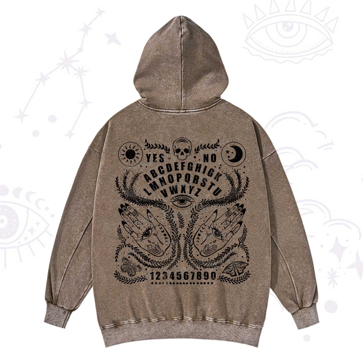 Purplehecate Ouija Spirit Board Washed Hoodie