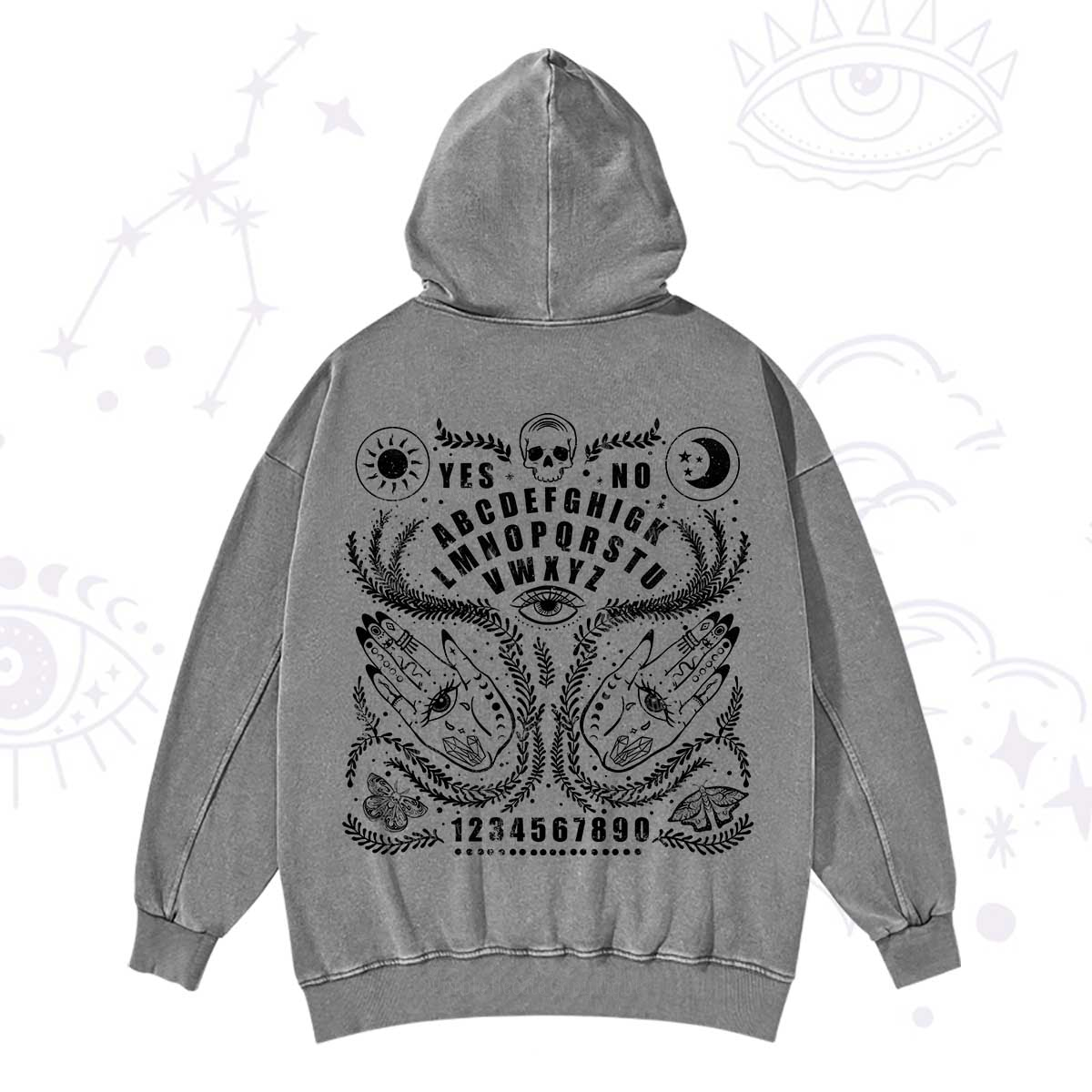Purplehecate Ouija Spirit Board Washed Hoodie