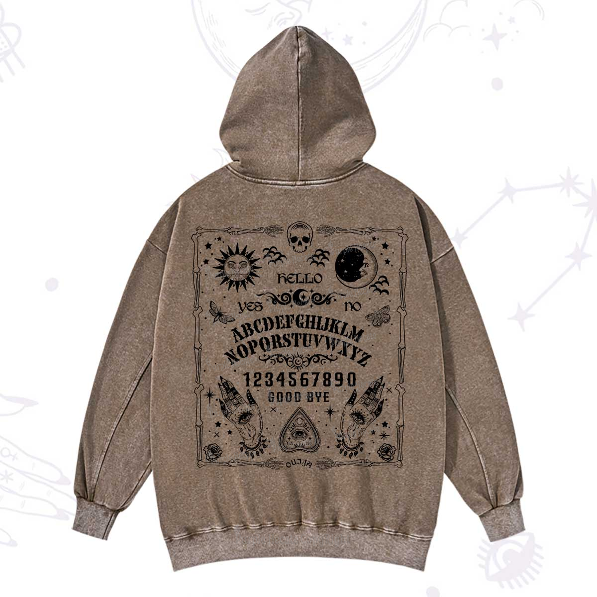 Purplehecate Ouija Board Washed Hoodie