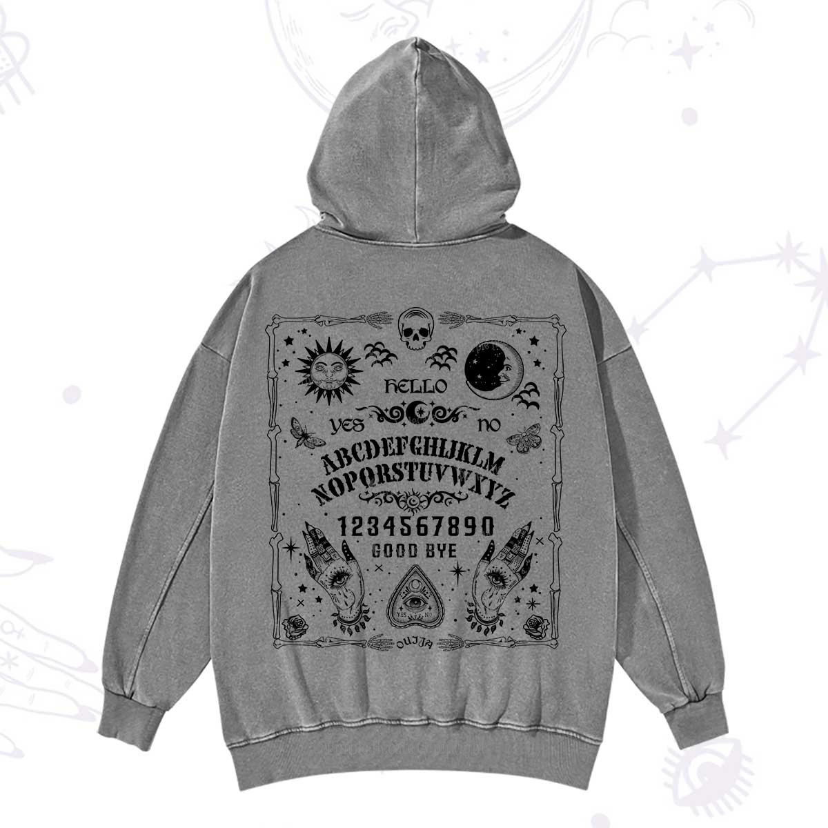 Purplehecate Ouija Board Washed Hoodie