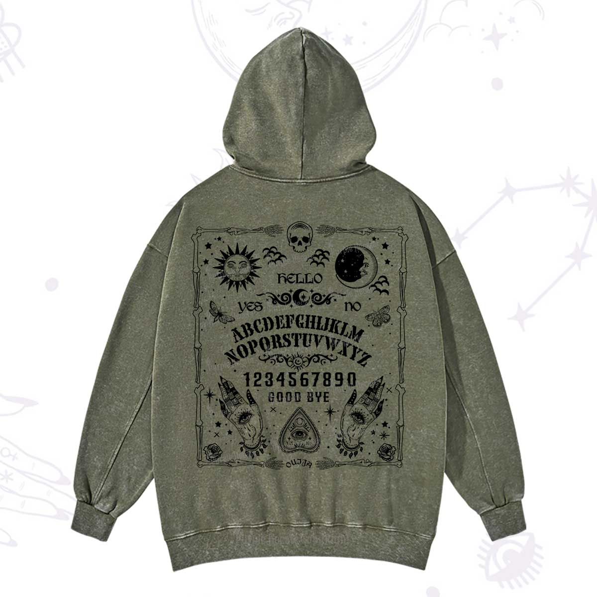 Purplehecate Ouija Board Washed Hoodie