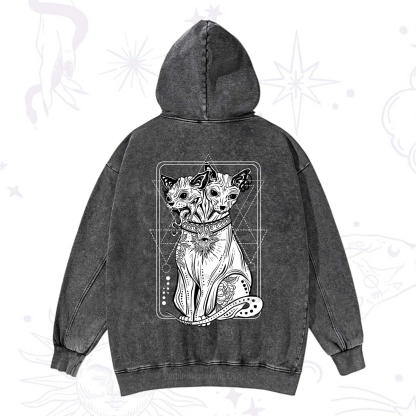 Purplehecate The Cat Goddess Bastet Washed Hoodie